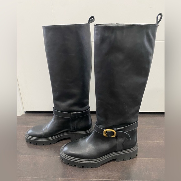 Zara Leather Knee High Boots - Size 7.5 - Picture 11 of 11